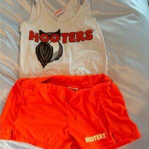 Hooters White and Orange Outfit
